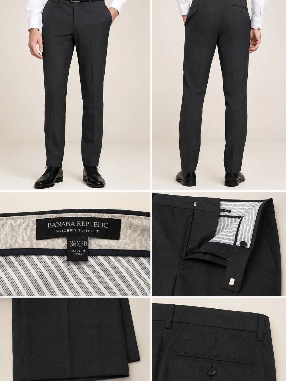 Banana Republic Men's Dress Pants in Charcoal